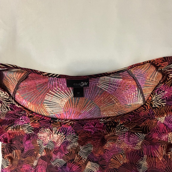 East 5th Pink and Brown Printed Short Sleeve Tunic - Picture 4 of 6